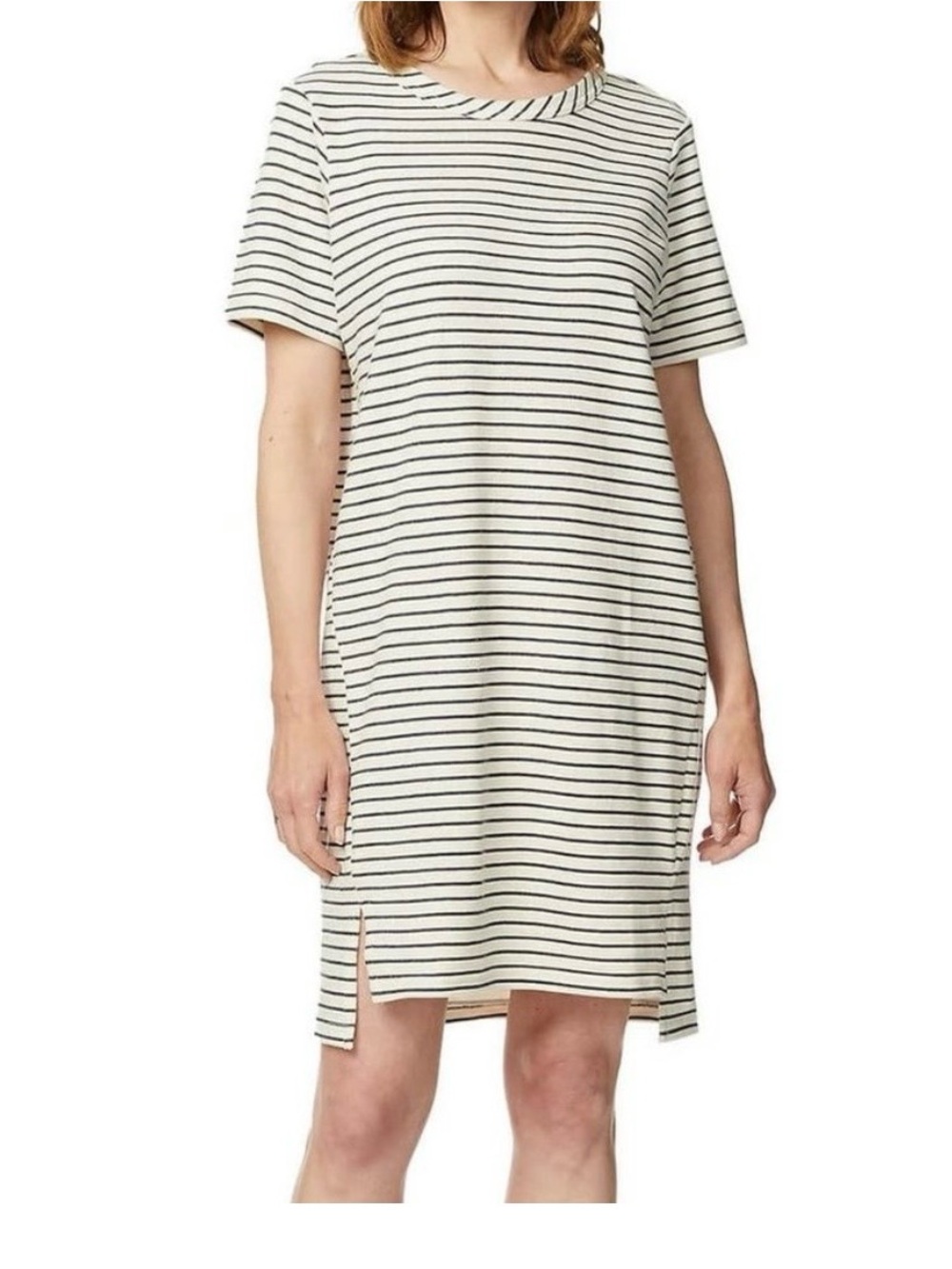 Buffalo David Bitton Ivory and Olive Striped Tee Dress